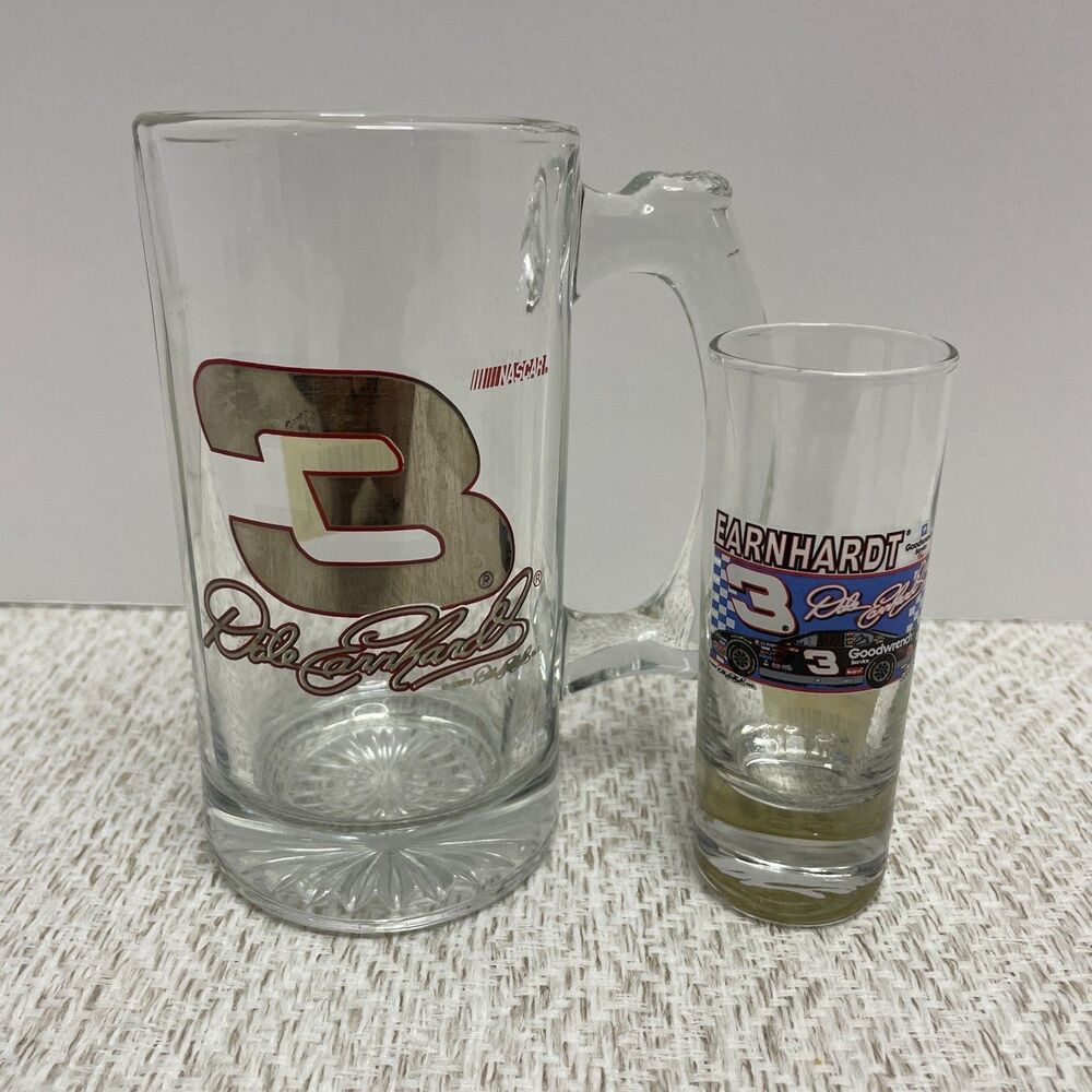 Dale Earnhardt #3 Nascar Beer Glass and Shot Glass Collectible